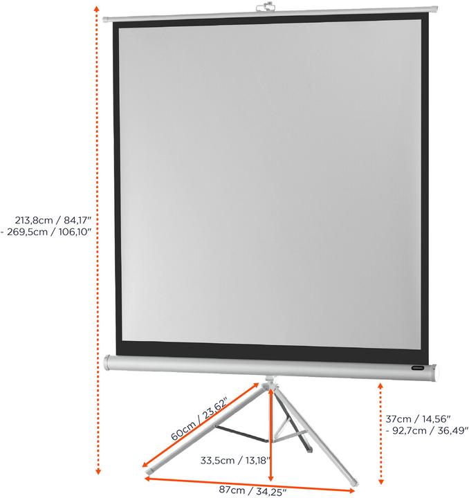 Actual product image Celexon Economy tripod screen - Projection screen with tripod - 223 cm (88") (87.80", 1:1)