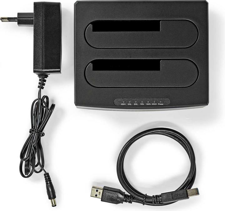Immagine prodotto Nedis Docking station per hard disk | USB 3.2 Gen1 | USB Type-A | 2 hard disk | 2.5 / 3.5 " | USB 3.2
