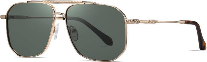 Techsuit - Sunglasses Polarized (8538) - for Men, with UV Protection, Metal - Gold / Blackrish Green