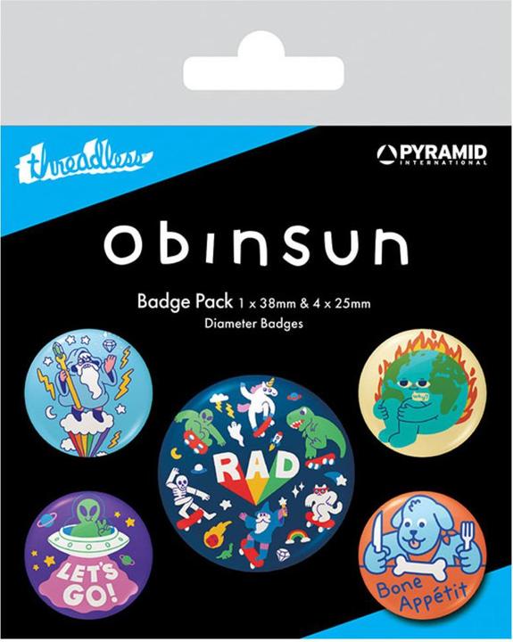 Obinsun Abzeichen Totally Rad 5Erpack Set