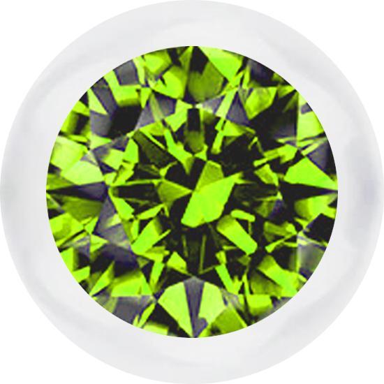 Actual product image Star Piercing Micro ball transparent with crystal light green (Surgical steel 316Without brass, Bioflex without brass)