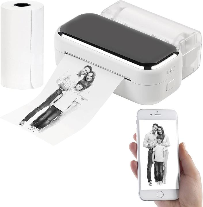 Immagine prodotto Callstel Stampante termica fotografica a batteria XL mobile, Android, iOS, Bluetooth, App, 80mm (Bianco e nero)