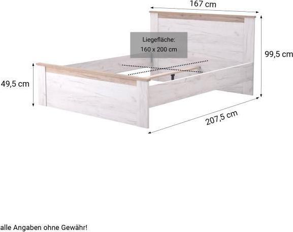 Produktbild Homestyle4u Doppelbett Ehebett Holzbett Gästebett Vintage (160 x 200 cm)