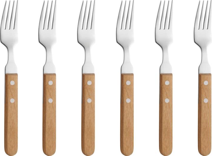 Produktbild Amefa PIZZA Steakgabel Set 6-teilig, Holzgriffe (6 Stück, Besteck Set)