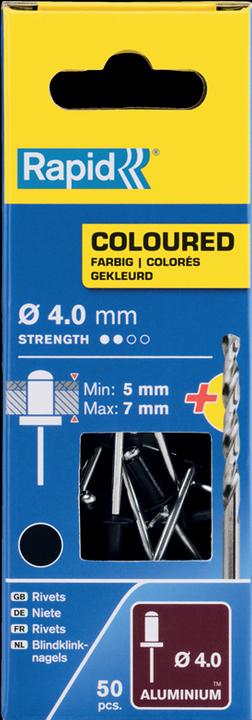 Actual product image Rapid Black blind rivets Ø 4.0 x 10 mm