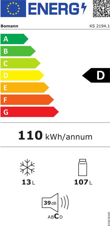 Energie-Label Bomann Ks 2194 S (120 l)