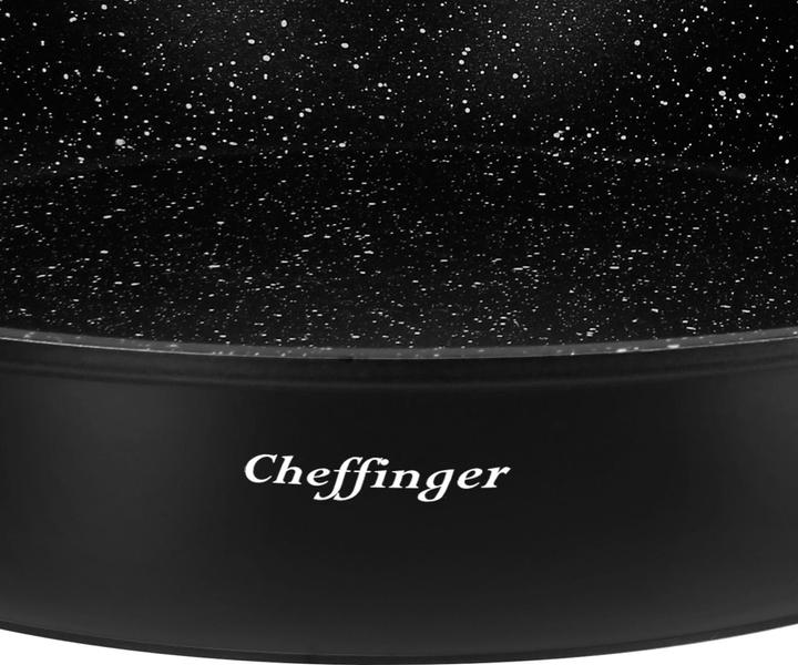 Immagine prodotto Cheffinger Set di 3 padelle con rivestimento effetto marmo e rivestimento antiaderente (28 cm, Padella per friggere, Alluminio)