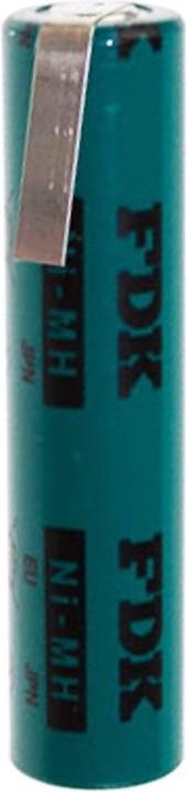 Actual product image FDK Battery Sanyo HR-AAAU NiMH Battery Micro AAA Flattop with solder tag Z-shape (AAA, 730 mAh)
