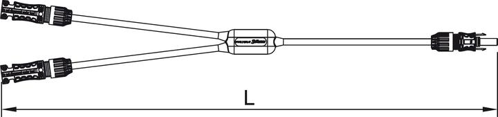 Actual product image Stäubli Y-splitter cable MC4 EVO2 - 2xM 1xF (2-/+) (Solar system mounting material)