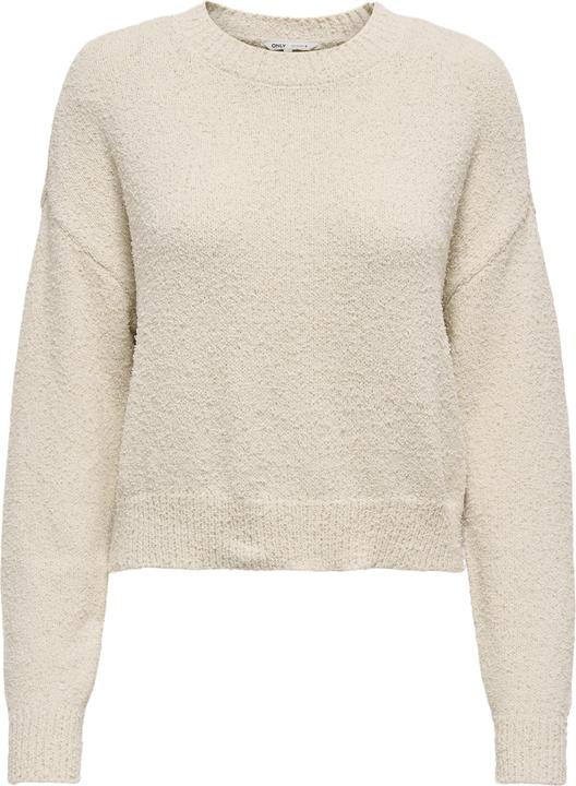 Only Rundhals Gerippte Ärmelbündchen Tief angesetzte Schulter Pullover Strickpullover