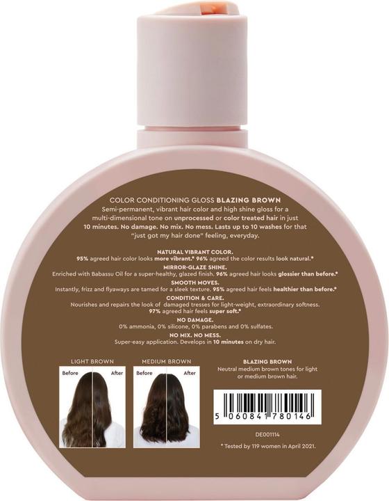 Produktbild Glaze haarsublimierender Gloss in der Farbe mittelbraun Blazing Brown Tb 190 ml (190 ml)