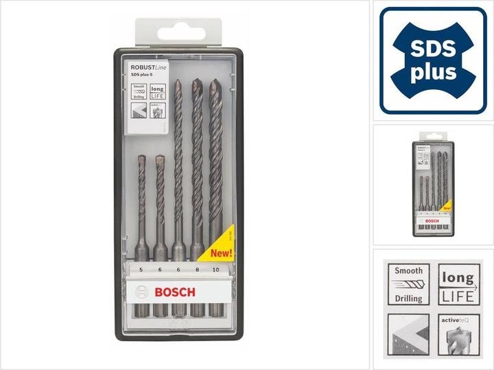 Actual product image Bosch Professional Zubehör Hammer drill set SDS-plus-5 (5 mm, 6 mm, 8 mm, 10 mm)