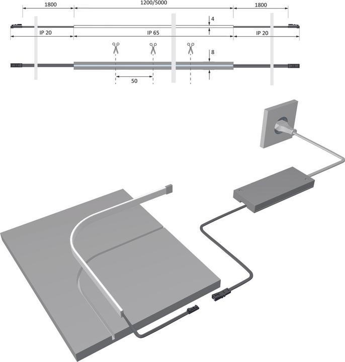 Produktbild Halemeier LED Bänder Versa Super Plus / 12 V (Neutralweiss, 120 cm, Indoor)