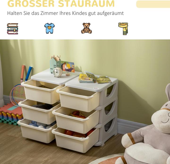 Produktbild Homcom Kinderschubladenschrank mit abgerundete Kanten