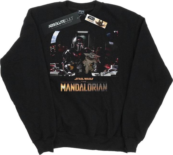 Actual product image Star Wars Mens The Mandalorian Child On Board Sweatshirt (L)