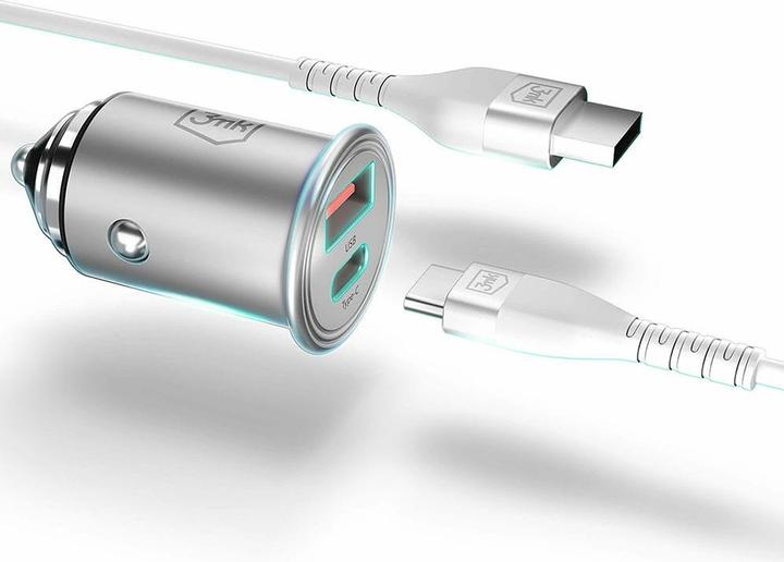 Actual product image 3MK HyperCar Charger 45W Ładowarka samochodowa 1xUSB-A + 1xUSB-C