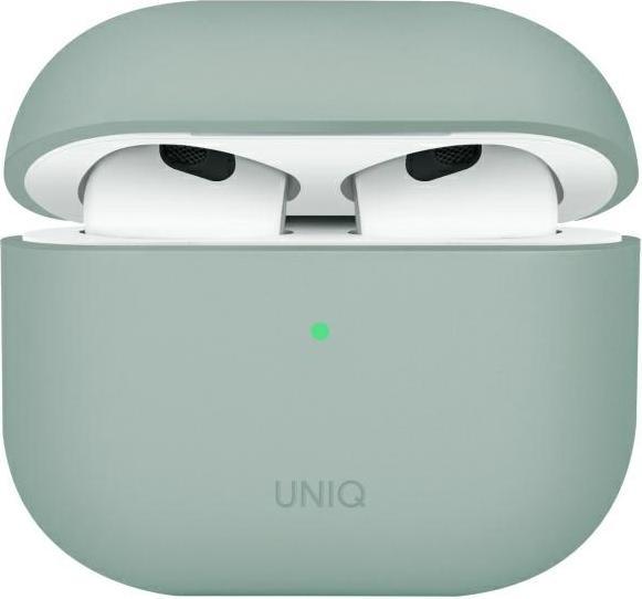 Actual product image Uniq case Lino AirPods 4 Silicone iceplant green