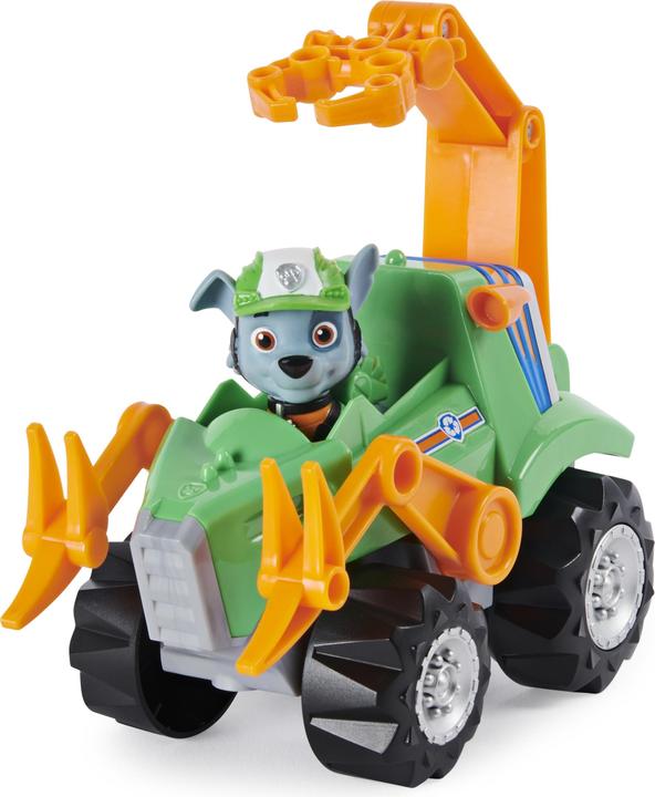 Actual product image Maki PAW Patrol Dino Rescue luxury pull up Rocky vehicle with surprise dinosaur figure