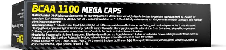Immagine prodotto Olimp Sport Nutrition Professional BCAA Mega Caps (120 Caps, 132g) (120 Pezzo/i, Pillole, 132 g)