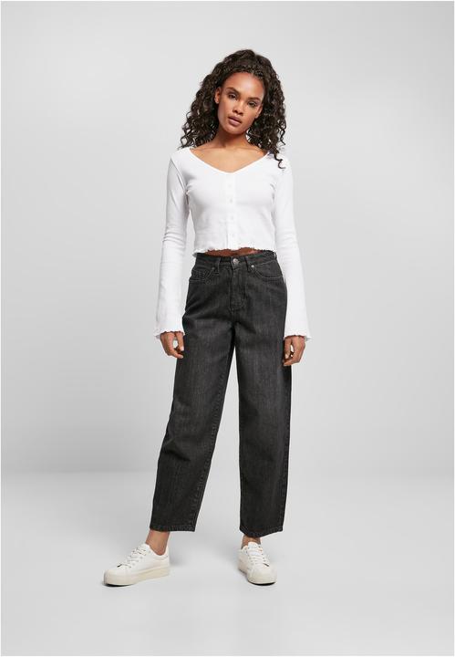 Produktbild Urban Classics Ladies High Waist Wide Leg Cropped Denim Pants (34)
