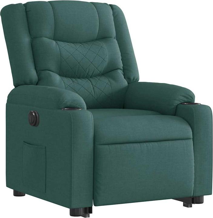 Immagine prodotto VidaXL Poltrona massaggiante elettrica con ausilio per la risalita Tessuto verde scuro