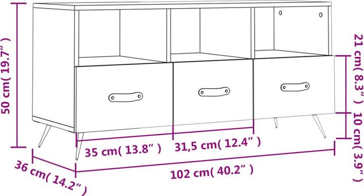 Actual product image VidaXL Koda (102 x 36 x 50 cm)