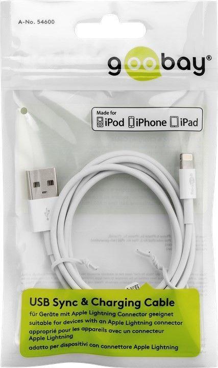 Actual product image Goobay Lightning USB charging and synchronisation cable (0.50 m, USB 2.0)