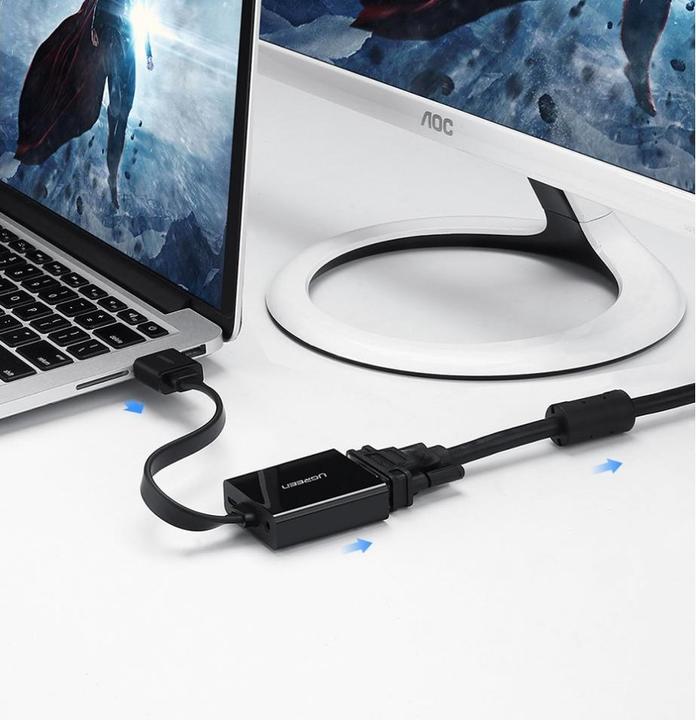 Actual product image Ugreen HDMI to VGA Adapter Converter with Audio Support 1080P (HDMI, 16 cm)