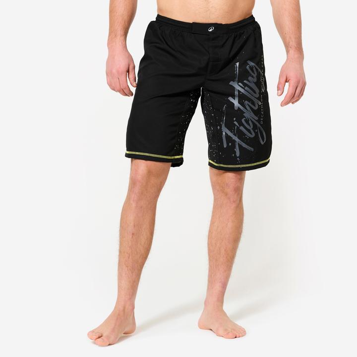 Domyos MMA-ShortsHerren strapazierfähig - schwarz/gelb (S)