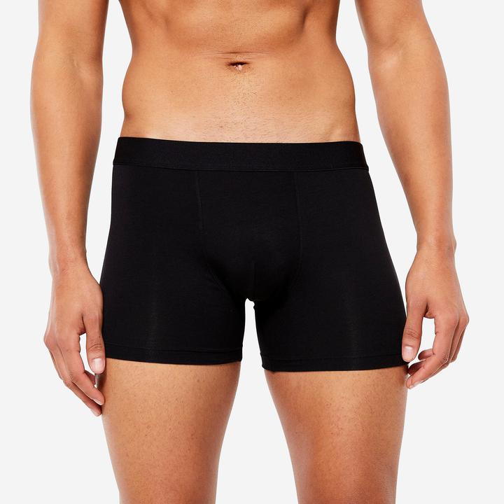 Produktbild Domyos Boxershorts Herren Baumwolle 3er-Pack - schwarz/grau/blau (XL, 3er Pack)