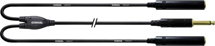 Image du produit Cordial CFY 0,3 PGG - Câble Y 6,3 mm mono jack - 2x 6,3 mm mono jack (0.30 m, jack 6.3mm)