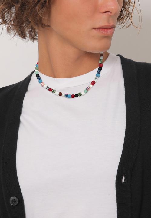 Produktbild Kuzzoi Halskette Glas Beads Bunt Süsswasserperlen 925 Silber (Edelstahl, 925er Sterling Silber, Glas, No stone, Süsswasserzuchtperlen, 50 cm)