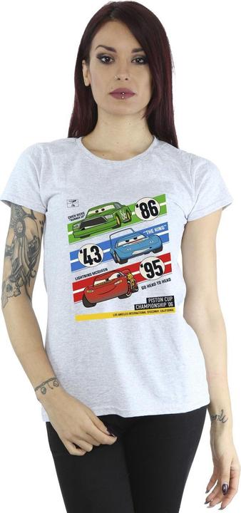 Actual product image Disney Womens/Ladies Cars Piston Cup Champions Cotton T-Shirt (S)