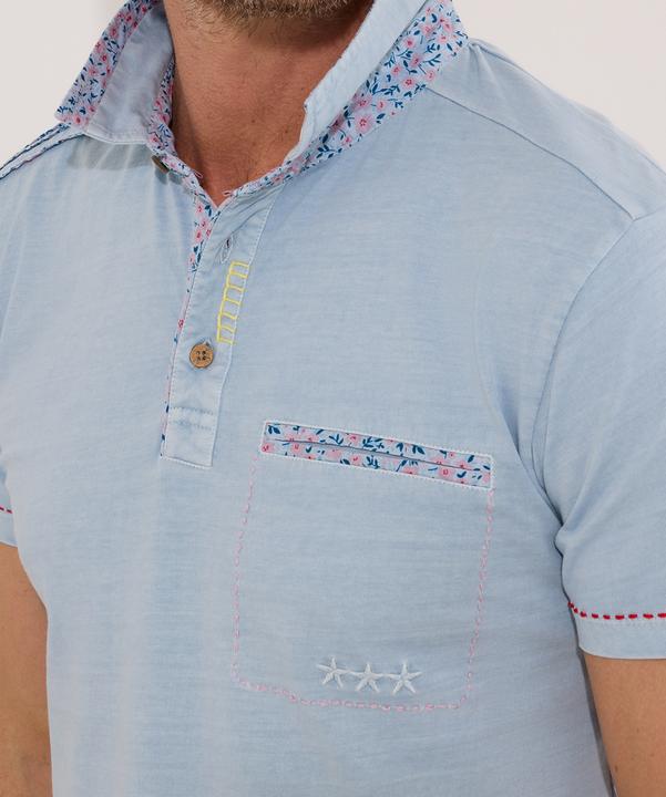 Actual product image Joe Browns Floral Trim Polo Shirt (XXL)