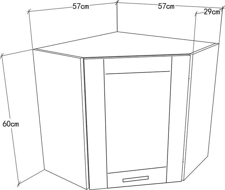 Actual product image VCM Eck Küchenschrank Hängeschrank Colura (57 x 57 x 60 cm)