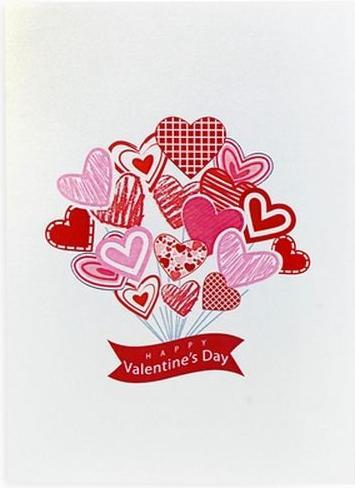 Image du produit MU Classic Carte de voeux pop-up pour la Saint-Valentin - Coeurs (1 pcs)