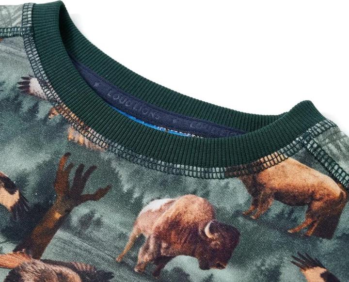 Produktbild VidaXL Kinder-Sweatshirt Dunkelgrün 116,Material: 95 % Baumwolle (116)