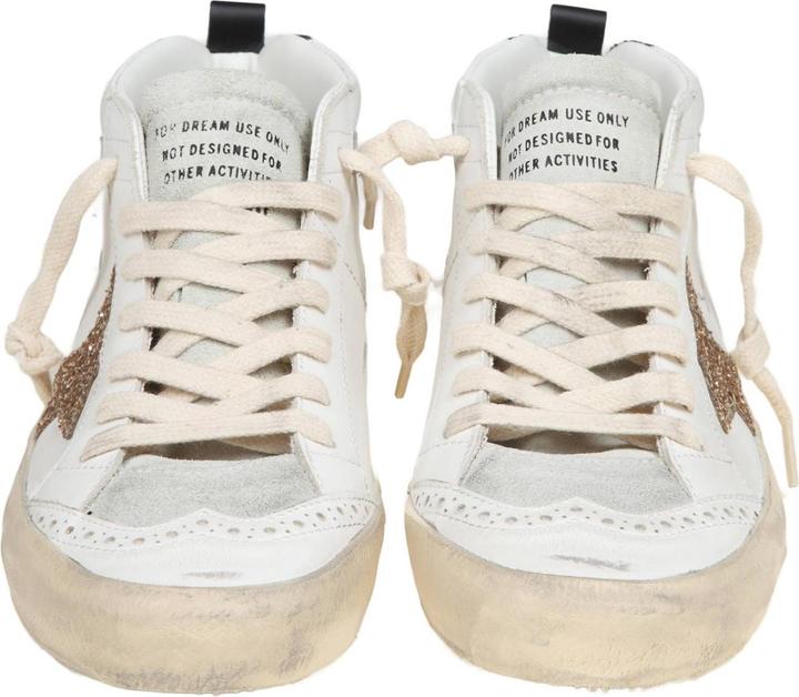 Produktbild Golden Goose mid star in leather and suede with glitter star (40)