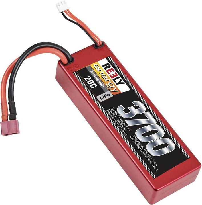 Actual product image Reely Model battery pack (LiPo) 7.4 V 3700 mAh Cell count: 2 20 C Stick Hardcas (7.40 V, 3700 mAh)