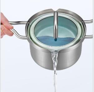 Produktbild BK Q-linair Master Glas Pannenset - 4 delig - Veilig afgietsysteem (16 cm, Kochtopf, Edelstahl)
