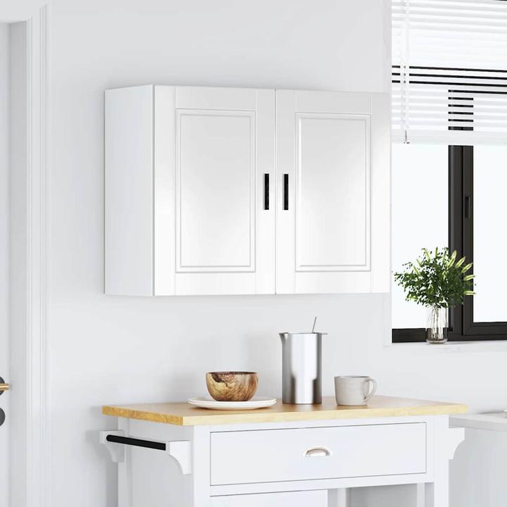 Image du produit VidaXL Élément suspendu de cuisine Porto Blanc brillant Matériau dérivé du bois (80 x 31 x 60 cm)