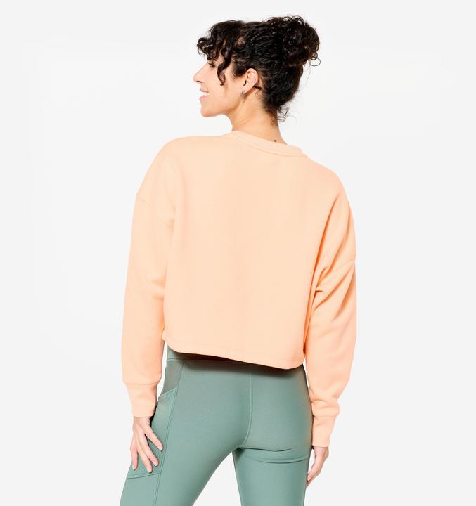 Actual product image Domyos Sweatshirt Crop Damen bequem dehnbar - pfirsich/orange (XL)