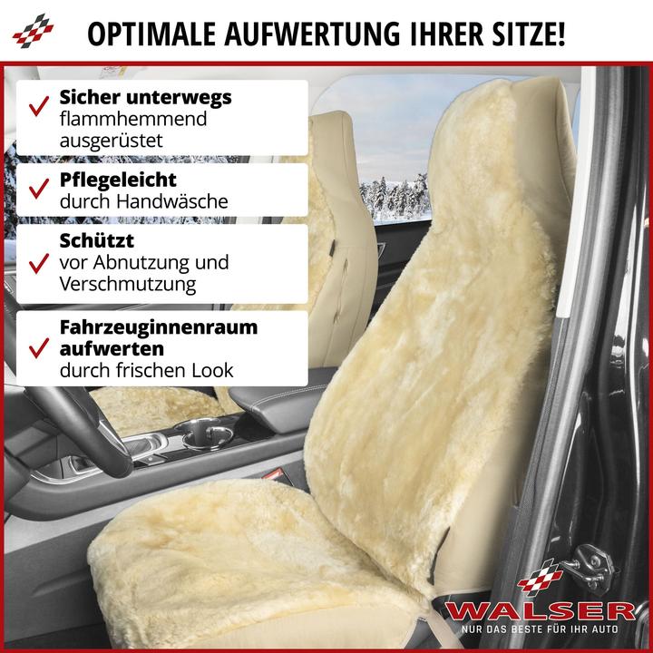 Immagine prodotto Walser Coprisedile auto Zoya Lambskin Singolo sedile Highback Zipp-It Beige