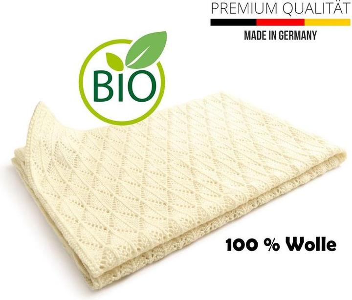 Produktbild Sonnenstrick Babydecke Kinder Kuscheldecke Merino Schurwolldecke Neugeborenen-Decke (100 x 80 cm)