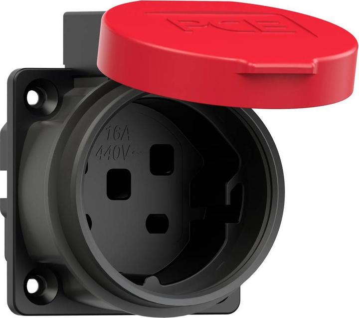 Produktbild PCE Schutzkontaktsteckdose Schweizer Standard T25 16A IP55 (rot)
