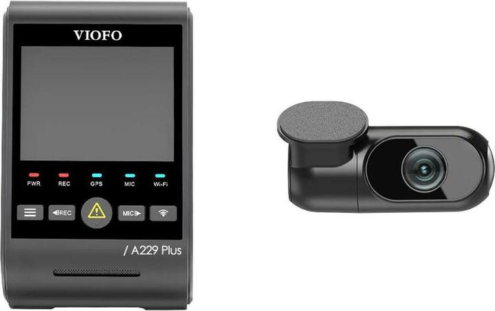 Actual product image Viofo A229 Plus 2CH - Dual dashcam (Built-in microphone, GPS receiver, Built-in display, Bluetooth, Accelerometer, Night vision, Rechargeable battery, Wi-Fi, 2K)