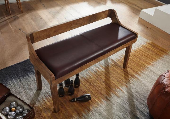 Produktbild FineBuy Sitzbank Massivholz Mango Braun (108 cm)