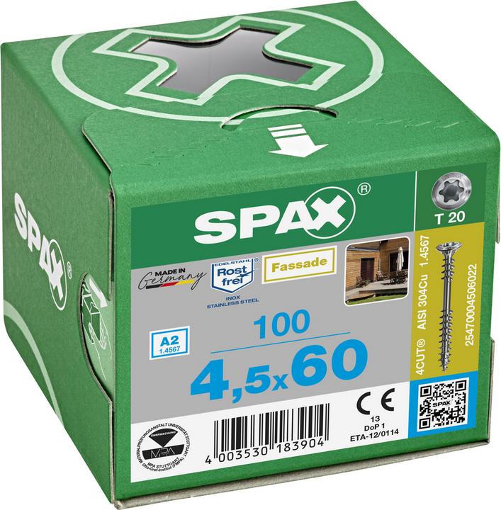 Immagine prodotto Spax Viti per facciate LK A2 (100 Viti per pezzo)