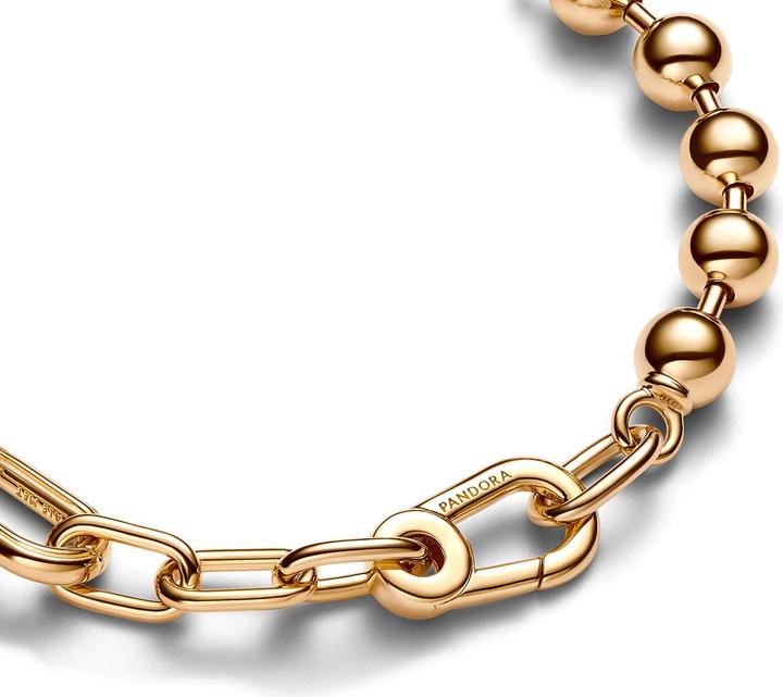 Immagine prodotto Pandora Bracciale ME con perline di metallo e catena a maglie (16 cm, Metallo, Dorato)