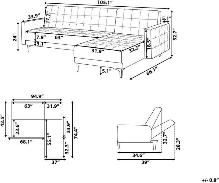 Produktbild Beliani Aberdeen (Ecksofa)